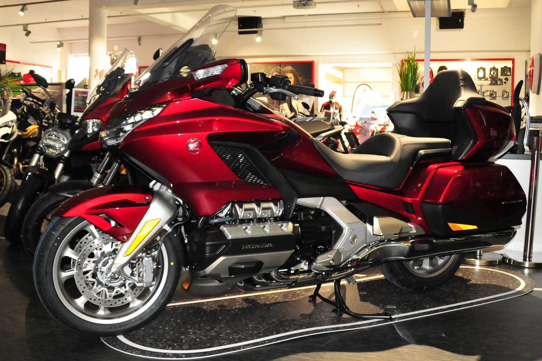 Honda Gold Wing GL1800 touring motorcycle showing the Gold Wing tech platform and cockpit area